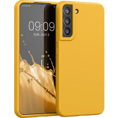 Afbeelding van kwmobile telefoonhoesje geschikt voor Samsung Galaxy S22 Plus Hoesje met siliconen coating Smartphone case in mango