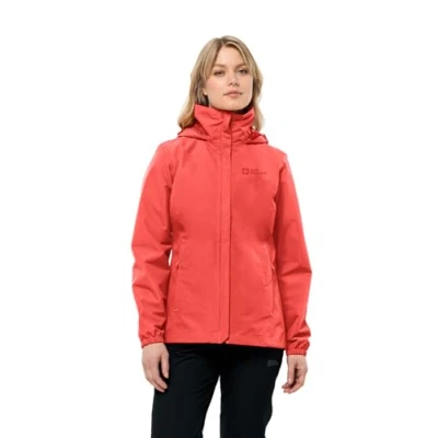 Afbeelding van Jack Wolfskin Stormy Point 2L Regenjas, Dames, Maat: XS, Vibrant red