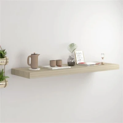 Afbeelding van Wandschap zwevend 80x23,5x3,8 cm MDF eikenkleurig