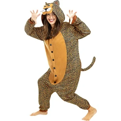 Afbeelding van FUNIDELIA Luipaard kostuum voor volwassenen Onesie Maat: S M