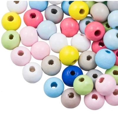 Afbeelding van Houten Kralen (12 mm) Mix Color Pastel (100 stuks)