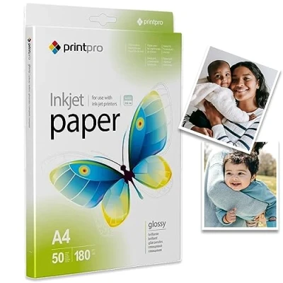 Afbeelding van COLORWAY PrintPro fotopapier, 50 vellen, A4, hoogglanzend, 180 g/m², direct droog, waterdicht voor alle laser/inkjetprinters