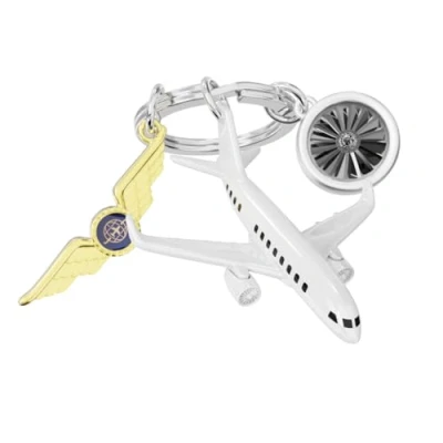 Afbeelding van Metalmorphose Sleutelhanger Passagiersvliegtuig met Wing en Straalmotor