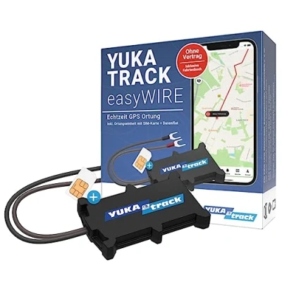 Afbeelding van YUKAtrack easyWire GPS locatietracker voor auto, motorfiets, vrachtwagen, caravan, simkaart en databord met Europese live locatie, rittenboek, complete set: geen