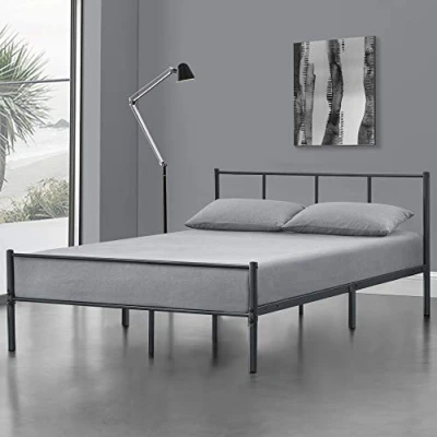 Afbeelding van Metalen bedframe Hercules incl. bedbodem 120x200 cm donkergrijs