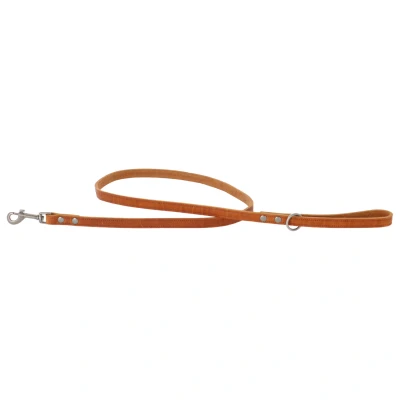 Afbeelding van Adori Looplijn Vetleder Met Print Hondenriem 130x1.4 cm Cognac S