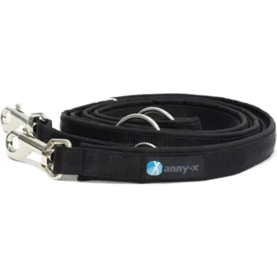 Afbeelding van AnnyX verstelbare Hondenriem FUN Zwart Lengte 3 meter 2,5cm breed politielijn Trainingslijn My K9 Voor middelgrote tot grote (sterke) honden