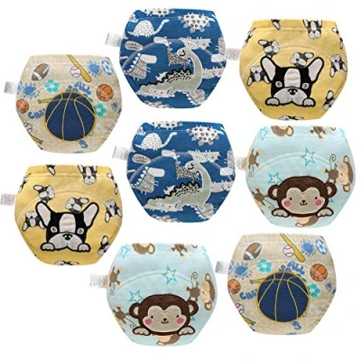 Afbeelding van Skhls Wasbare luierbroekjes voor kinderen, jongens, meisjes, Blauw (8 stuks)