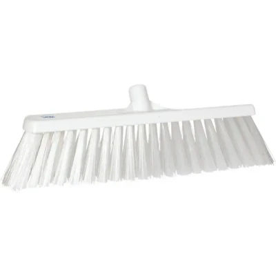 Afbeelding van Vikan Bezems en Vegers Brede Harde Bezem Met Polyester Vezels 530x90x175mm. Wit