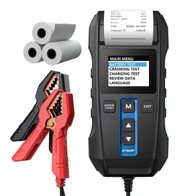 Afbeelding van Topdon BT300P Accutester 12 V/24 V met geïntegreerde printer, 100 2000 CCA automatische laadtester voor batterij /start/laadtest
