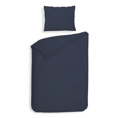 Afbeelding van Heckettlane Spina Dekbedovertrek Eenpersoons 140x200/220 cm Dark Blue