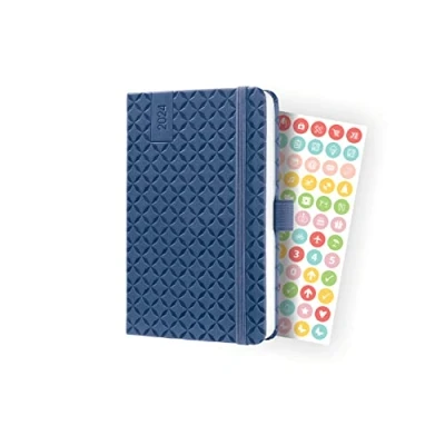 Afbeelding van Sigel agenda 2024 Jolie Flair A6 hardcover 7 dagen / 2 pagina&#039;s indigo blue SI J4100