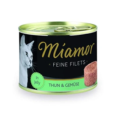 Afbeelding van 6x185g Fijne Filets Tonijn &amp; Groente in Gelei Miamor Kattenvoer