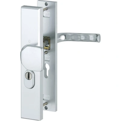 Afbeelding van Hoppe London veiligheidsbeslag knop/kruk Aluminium F1 PC92 RS met kerntrekbeveiliging (rechthoekig) SKG***