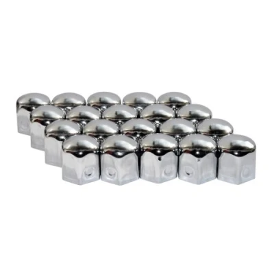 Image de Jeu de 20 caches écrous 19 mm métal Argent