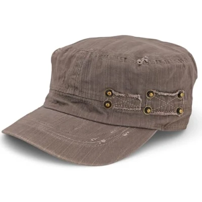 Afbeelding van styleBREAKER Casquette militaire unisexe au Look vintage usé réglable en coton pour homme et femme, taupe, taille unique