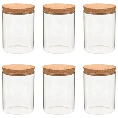 Image de vidaXL 6 pcs Pots de conservation en verre et couvercle liège 650ml50839