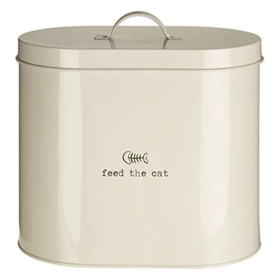 Afbeelding van Premier Housewares Aanbidden Huisdieren Voer De Kattenvoer Opbergbak Met Lepel, 6,5 L Crème