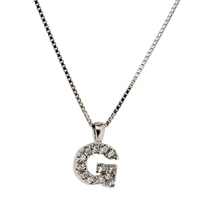 Afbeelding van Orphelia alphabet/G Alphabet letter G Hanger met ketting 42 cm 925 Sterlingzilver / Zirconium