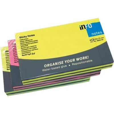 Afbeelding van Info, Plakbriefje, Sticky Notes 12,5 x 7,5 cm, 6 pads à 80 vellen (12,5 cm)