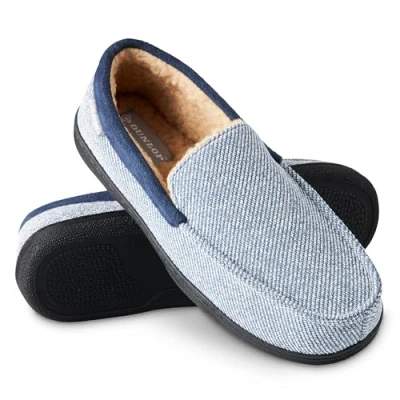 Afbeelding van DUNLOP Slippers voor heren, mocassins Blauw/Wit