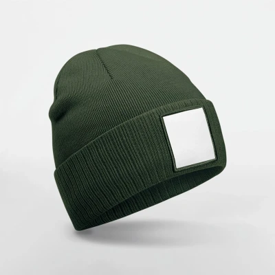 Afbeelding van Beechfield Muts met patch B337R Olive Green/White