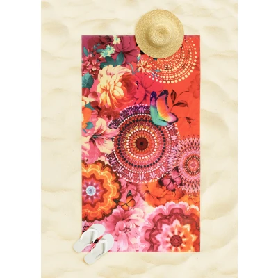 Afbeelding van HIP Strandlaken Velours Katoen Ziva 100x180cm multi