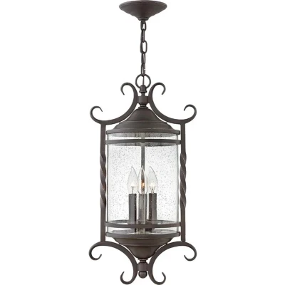 Afbeelding van Hinkley LED Buiten Pendelarmatuur Casa 3X E14 Max 40W IP44 Dimbaar Olde Black