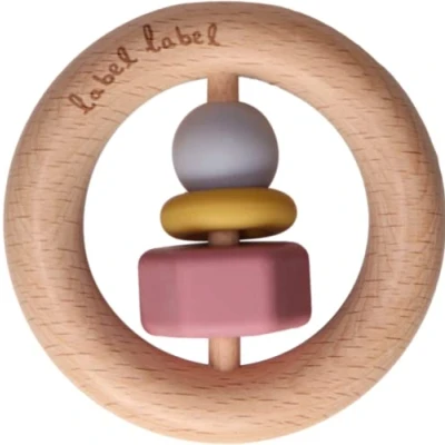 Afbeelding van Label Roze Hout &amp; Silicone Bijtring LLST 15126
