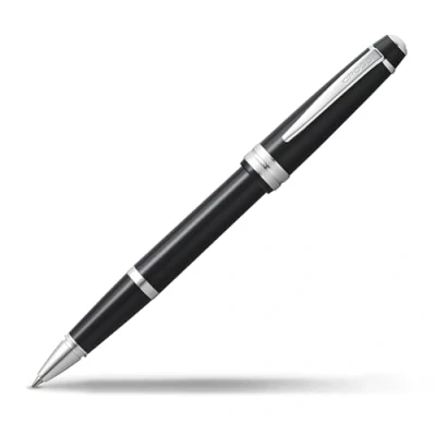 Afbeelding van Cross Bailey Licht Glanzende Zwarte Hars Rollerball Pen INCL. Premium Geschenkdoos Navulbare Medium Gel Inkt