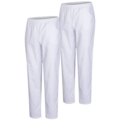 Afbeelding van Misemiya Pak 2 stuks uniseks gezondheidsbroek medische uniformen gezondheidsuniformen werkbroek ref. 8312 x stuks, Wit 21, M, 21