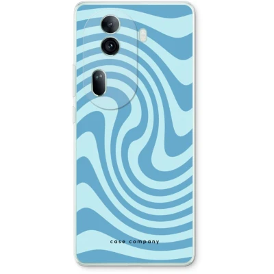 Afbeelding van Case Company® hoesje geschikt voor Oppo Reno 11 Pro Swirl Blauw Soft Cover Telefoonhoesje Bescherming aan alle Kanten en Schermrand