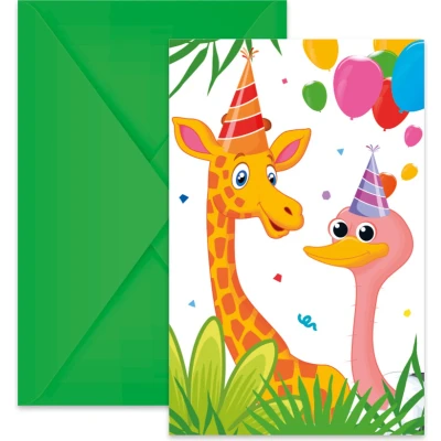 Afbeelding van Wefiesta Uitnodigingen jungle party (6 stuks)