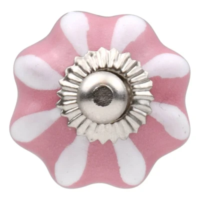 Afbeelding van Good in Style Meubelknop 30mm roze wit bloem