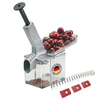 Afbeelding van Westmark 407022E6 kersenontpitter met uitloop en grote cassette 4 stuks kunststof/roestvrij staal/aluminium, kersen/zwart/transparant