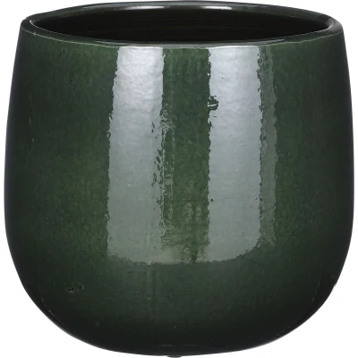 Afbeelding van Mica Decorations Plantenpot keramiek groen glans D21H19 cm