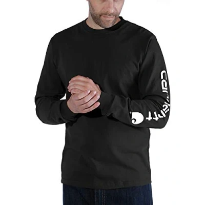 Afbeelding van Carhartt EK231 Signature Sleeve Logo Longsleeve T Shirt Relaxed Fit Black L