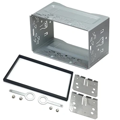 Afbeelding van Sound way Inbouwframe van kunststof ijzer, metalen frame 2 DIN, inbouwsleuf, inbouwset, radio voor autoradio