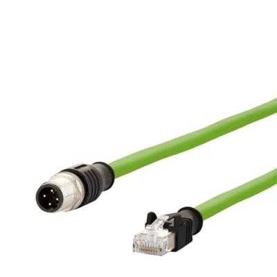 Afbeelding van Metz Connect 142M4D15020 M12 Netwerkkabel, patchkabel CAT 5e S/UTP 2.00 m Groen PUR mantel, Zuurbestendig, Ozonbestendig, UV bestendig, Geschikt voor