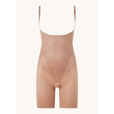 Afbeelding van Spanx Thinstincts 2.0 Openbust Midthigh Bodysuit Body, Dames, Maat: 46 48, Café au lait