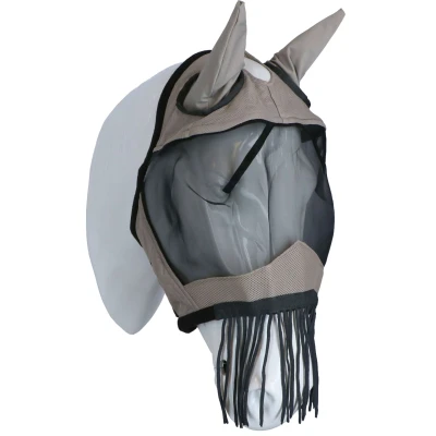 Afbeelding van HKM Vliegenmasker Fringes Zilver/Grijs Full
