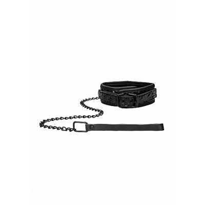 Afbeelding van Luxe Halsband met Riem Zwart