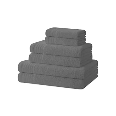Afbeelding van Degrees home Set van 2 badhanddoeken, douchehanddoeken, handdoeken en bidethanddoeken, 100% katoen, 480 g/m², leisteen