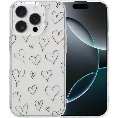 Afbeelding van imoshion hoesje Geschikt voor iPhone 16 Pro Siliconen Design Meerkleurig / Hearts
