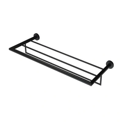 Afbeelding van Geesa nemox black collection badhanddoekplateau 60 cm met handdoekrek
