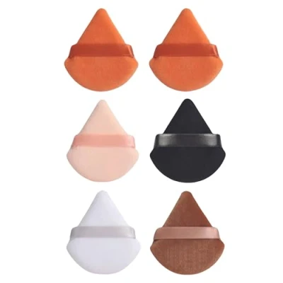 Image de PARENCE. Lot de 6 Houpettes Maquillage Application Parfaite/Doux et Velouté, Polyvalent, Compact Bouffées Réutilisable 5 Couleurs + 1 Aléatoires