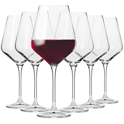 Afbeelding van KROSNO Rode Wijnglazen Set van 6 490 ML Avant Garde Collectie Kristalglas Perfect voor Thuis, Restaurants en Feesten Vaatwasser Veilig