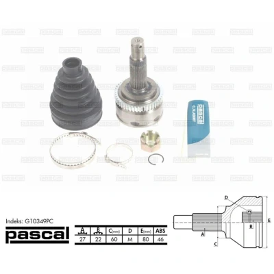 Afbeelding van PASCAL G10349PC Homokineet Wielzijde KIA: cee‘d I Hatchback