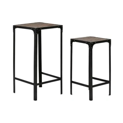 Afbeelding van Set van 2 tafels Home ESPRIT Zwart Natuurlijk 38 x 75 cm