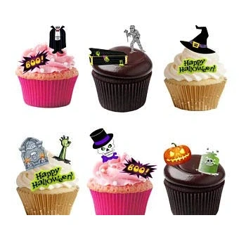 Afbeelding van Top That 54 stuks eetbare wafelpapieren decoraties voor Halloween thema, meerkleurig
